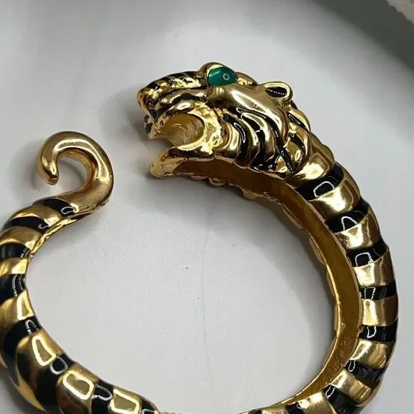 Tiger Green Eye Bangle Kenneth Jay Lanee - Picture 9 of 14